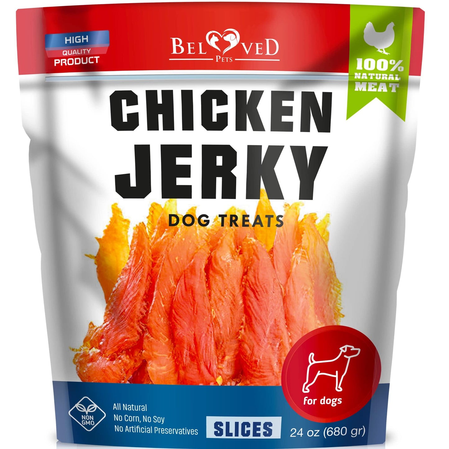 Chicken Jerky Dog Treats – 1.5 lb Grain-Free, Organic, High-Protein Chews