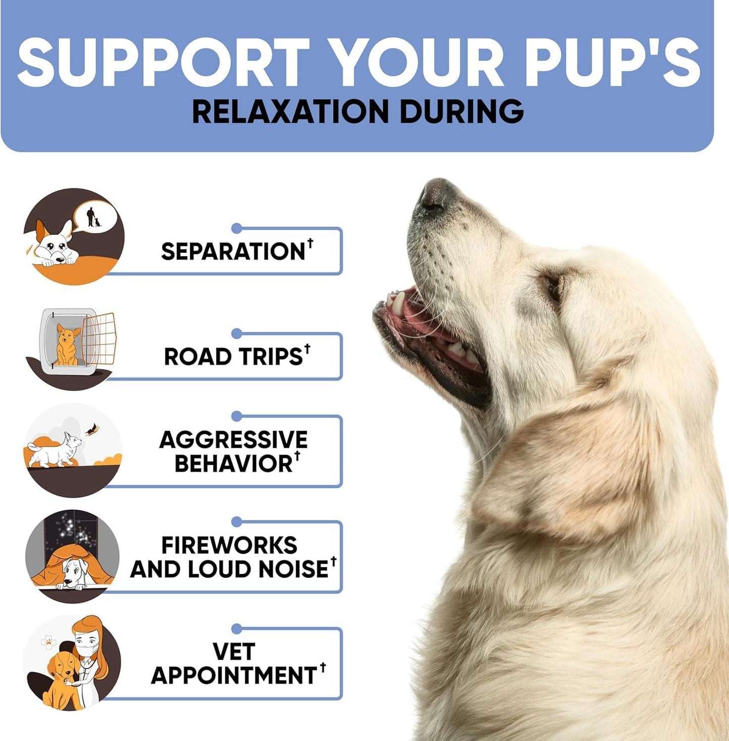 Natural Calming Chews for Dogs with Hemp Oil & Valerian Root Supports Relaxation During Fireworks Thunderstorms & Separation Hip & Joint Support Chicken Flavored Treats for All Breeds