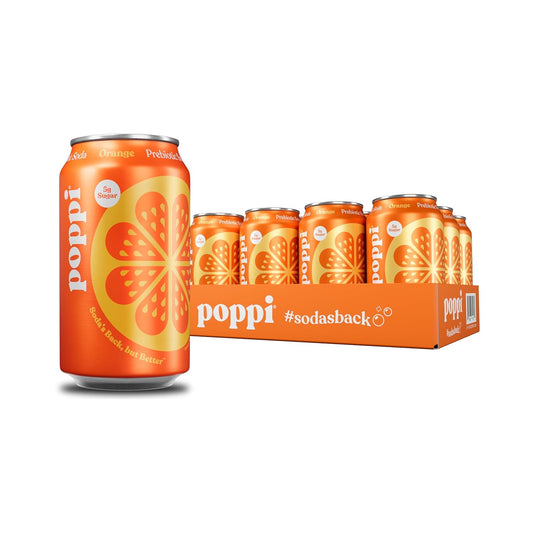 Poppi Prebiotic Soda – 12oz Cans (12-Pack) | Gut Health Boosting, Low Sugar Sparkling Drink