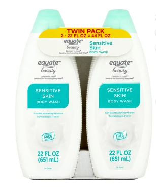 Equate Sensitive Skin Body Wash, 2 X 22 fl oz (2 Pack)