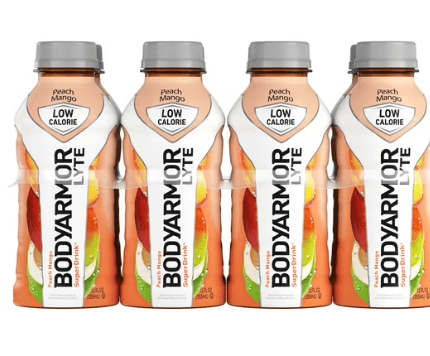 BODYARMOR Lyte Peach Mango Electrolyte Sports Drink, 12 fl oz, 8 Pack Bottles