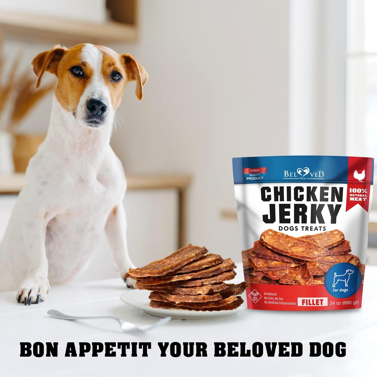 Chicken Jerky Dog Treats – 1.5 lb | Grain-Free, Organic, Human Grade | All-Natural High Protein Chews for Small & Large Dogs