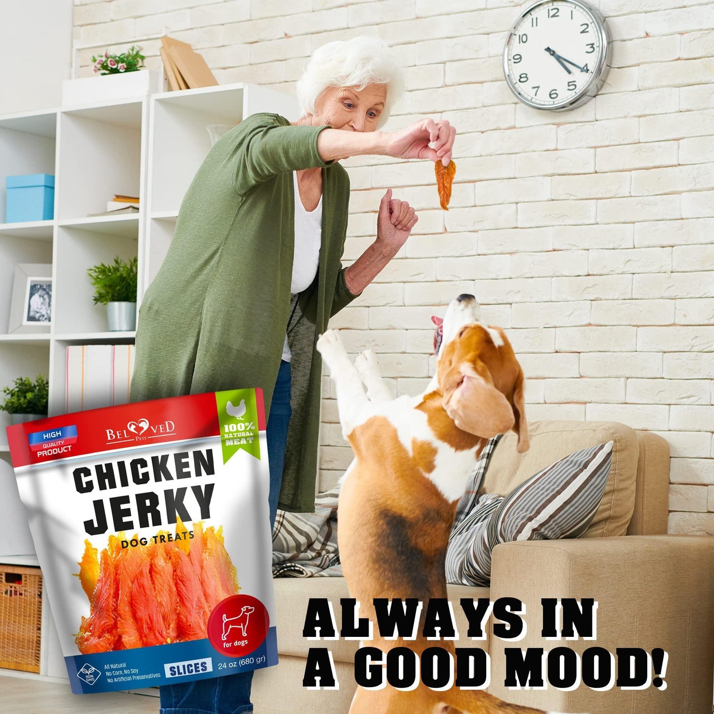 Chicken Jerky Dog Treats – 1.5 lb Grain-Free, Organic, High-Protein Chews