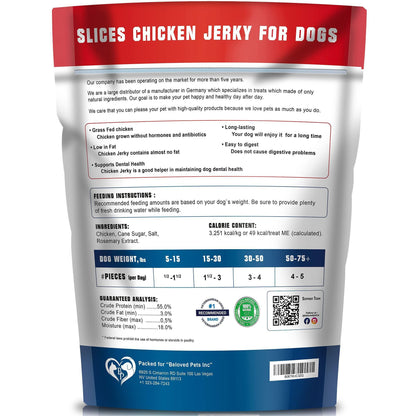 Chicken Jerky Dog Treats – 1.5 lb Grain-Free, Organic, High-Protein Chews
