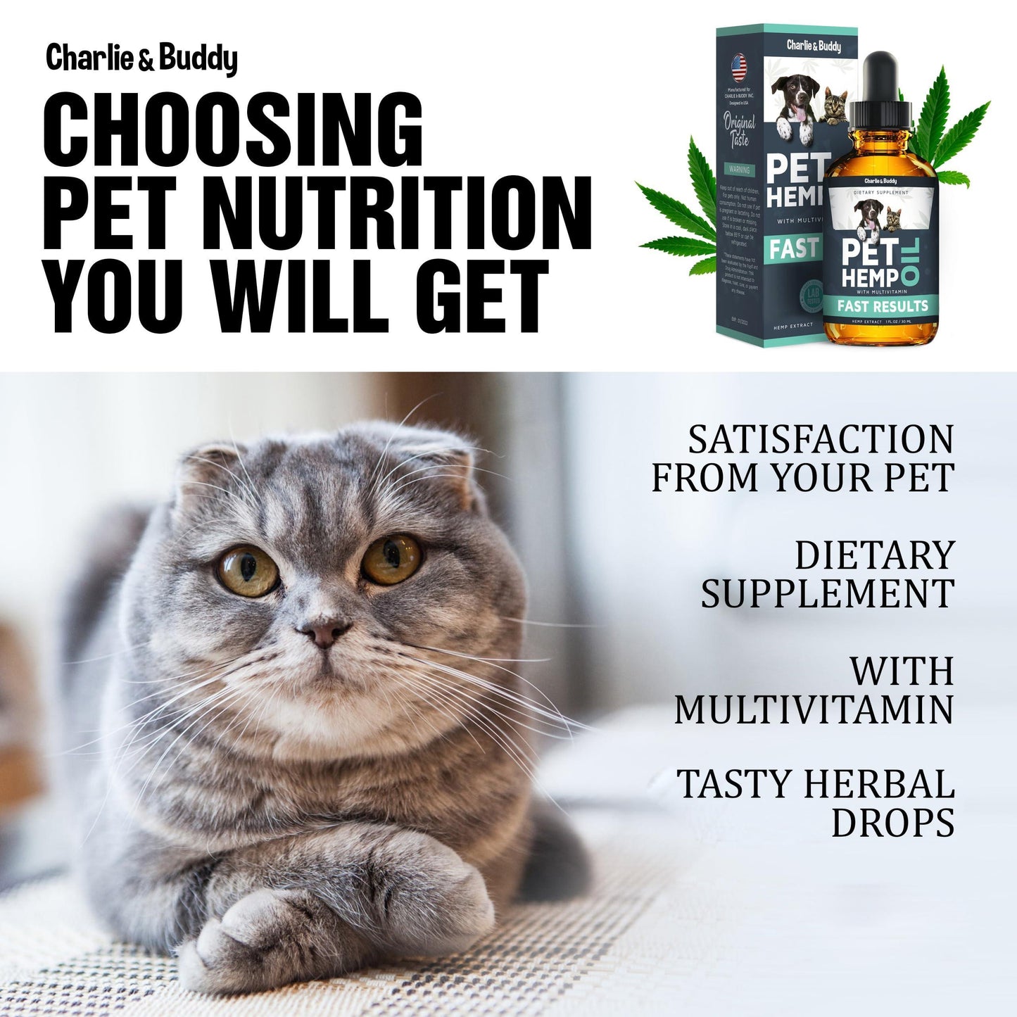 Calming Hemp Oil for Dogs & Cats – Anxiety, Pain, Arthritis, Seizure & Joint Relief – Natural Pet Supplement