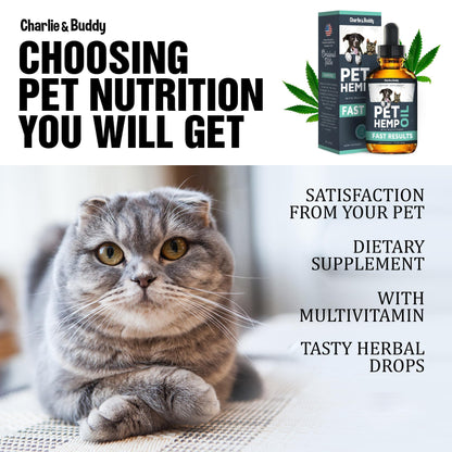 Calming Hemp Oil for Dogs & Cats – Anxiety, Pain, Arthritis, Seizure & Joint Relief – Natural Pet Supplement