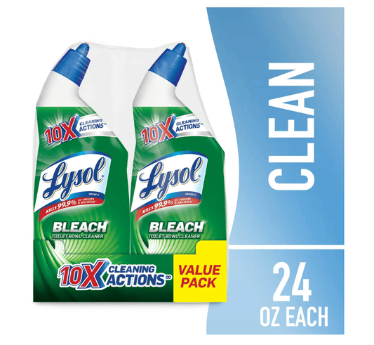 Lysol® Disinfectant Toilet Bowl Cleaner with Bleach, 24-oz., 2/Pack