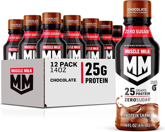 Muscle Milk Pro Series Protein Shake - Knockout Chocolate, 40g Protein, 14 Fl Oz (12-Pack) | High-Protein Workout Recovery Drink